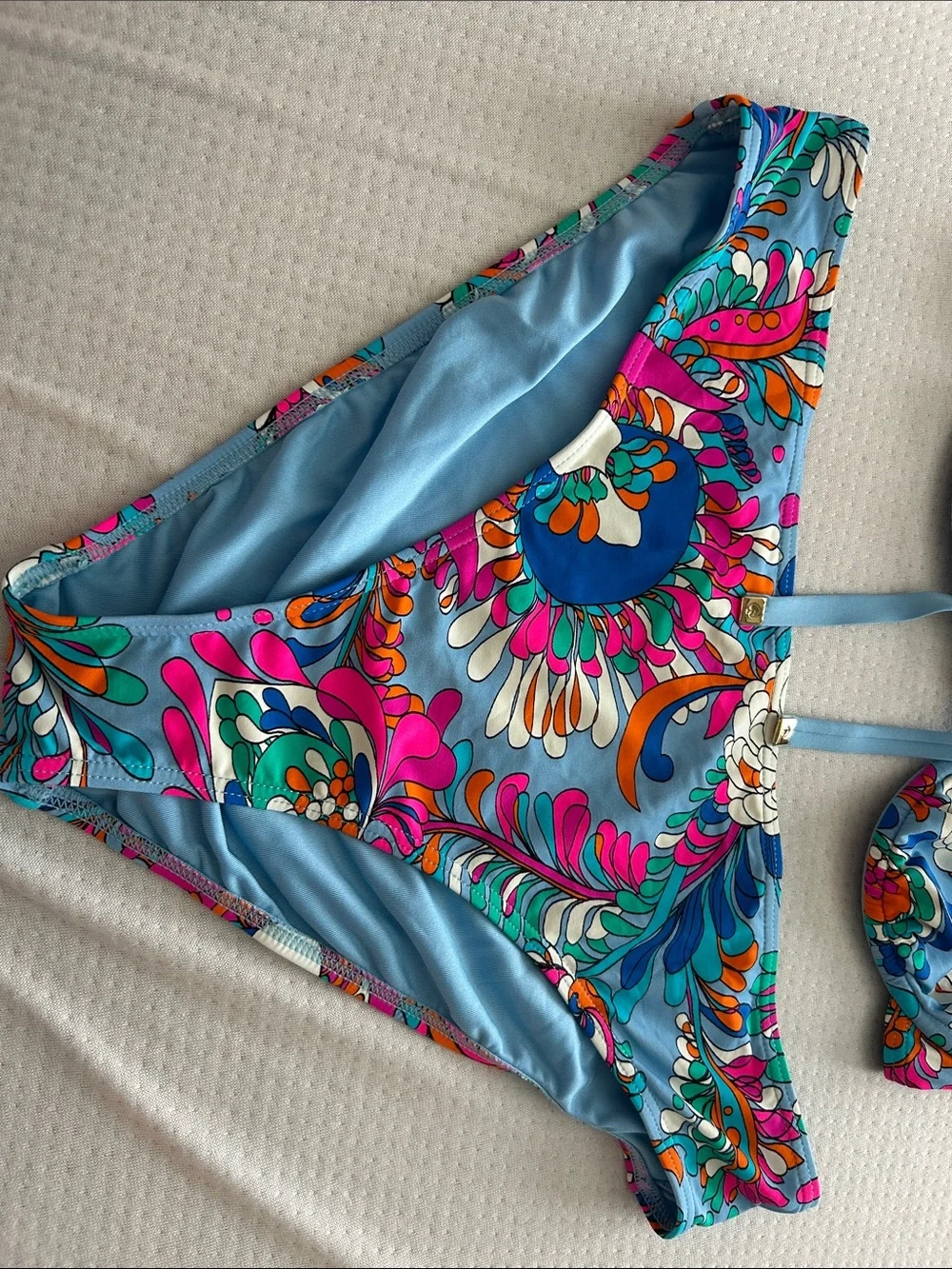 kate spade Blue Floral Print Bikini set XL
